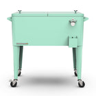 Permasteel 80 qt Retro Rolling Patio Cooler with Divider - Mint-The removable divider allows for five configurable styles to meet your needs 