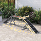 PawHut Dog Agility Equipment Ramp with Safety Bar, Non-slip Surface - Grey-28° slope provides a challenging yet safe incline;
