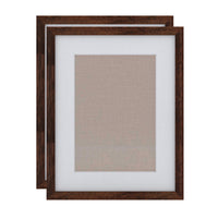 Decent Living Solid Wooden Picture Frame - 14" x 18" - Walnut Colour - 2 Pack-Material: 100% Natural Solid Wood (Okan / Teak)