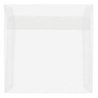 JAM Paper - Enveloppes d'invitation carrées en vélin translucide - 8,5 po x 8,5 po - Transparent - 25/paquet (GTGN530)-Couleur: Clair