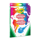 Crayola - Marqueurs Super pointes Couleurs chouchou du monde - Paquet de 20-COULEURS CHOUCHOU DU MONDE : Inspirées des couleurs préférées des gens du monde entier! Cet ensemble unique reflète des milliers de préférences mondiales en matière de couleurs, pour créer une palette véritablement universelle