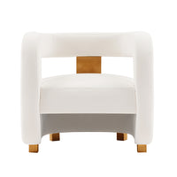Manhattan Comfort - Amirah fauteuil d’appoint moderne en velours capitonné 28,94" - blanc-Chaise d’appoint moderne pour le salon