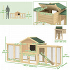 PawHut Chicken Coop, Wooden Large Rabbit Hutch with Nesting Box, Run - Ramp-Nesting box to collect eggs easily