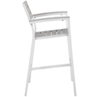 Modway Maine Outdoor Patio Bar Stool - White Light Gray - Set of 2-Powder Coated Aluminum Frame