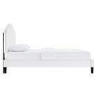 Modway Daisy Performance Velvet Twin Platform Bed - White-Wood Slat Support System