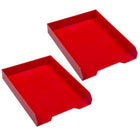 JAM Paper Stackable Desktop Organizer Tray Set - 1 Top Tray & 2 Letter Trays - Red-Stacked Paper Trays Size: 9.75 Inches Wide x 12.5 Inches Long x 6 Inches Tall