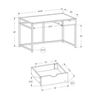 Monarch Specialties 7571 42" Computer Desk - White Marble-Look/Black Metal-Product dimensions: 42.25 inches L x 20 inches W x 30 inches H