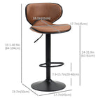 HOMCOM - Tabourets de bar vintage en leathaire à hauteur réglable - brun - paquet de 2-Le repose-pieds inférieur empêche les jambes de pendre 

