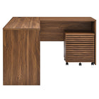 Modway Render 73.5" Wood Desk and File Cabinet Set - Walnut-10