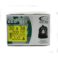 Eco II - Sacs à ordures Oxo-Biodégradable - 30 po x 38 po - regulier - clair tinté - 25/rouleau - paquet de 200-30 po x 38 po