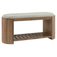 Modway Ashby 45" Geometric Upholstered Bench - Natural/Geometric-Solid Acacia Wood Construction