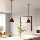 Hudson&Canal - Suspension Zeno de 21,6 cm de large avec abat-jour en métal - Bronze noirci/Bronze noirci-Nettoyer avec un chiffon doux et sec, sans produits chimiques agressifs ni produits de nettoyage abrasifs