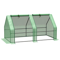 Outsunny 6' x 3' x 3' Portable Tunnel Greenhouse with Large Zipper Doors & Water/UV PE Cover Green- With high quality steel tube and PE cover    
 