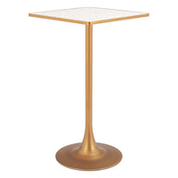 Zuo Spot Bar Table - Beige/Gold-Faux Terrazzo MDF square shape tabletop