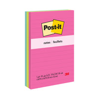 Post-it Notes - Poptimistic Collection - 4"x 6" - Lined - 3 Pack-Post-it Notes stick securely and remove cleanly