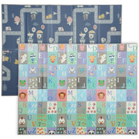 Qaba - Tapis de jeu pour bébé - grand tapis en mousse - 77 po L x 58 po l - thème alphabet & circuit-Passez d'un motif d'apprentissage à un design de circuit de voiture 
