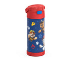 Thermos - Bouteille d'eau isotherme FUNtainer en acier inoxydable - 410 ml - Pat' Patrouille-Couvercle à bouton-poussoir avec paille escamotable