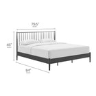 Modway Adair Spindle Metal King Platform Bed - Charcoal-Iron Metal Construction