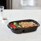 Rubbermaid TakeAlongs Divided Meal Prep Containers - 887 mL (3.7 Cup) - Black - 5 Pack-BPA free, top rack dishwasher safe, and freezer safe. base is safe for microwave reheating