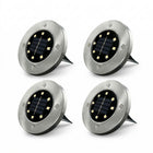 Bell+Howell Deluxe Super Bright Outdoor Solar Disk Lights - 4 Pack-4 pack solar disk lights: set of 4 in ground solar led disk lights for landscape, garden, walkway, patio, driveway and stairs with a low profile design