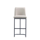 Manhattan Comfort Serena 17.71" Modern Leatherette Upholstered Barstool - Light Grey-Seat Height: 29.13 in