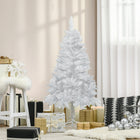 HOMCOM 4' Artificial Christmas Tree with 202 Realistic Branches - White-Painted in white, instead of traditional green, make your room more stylish 
