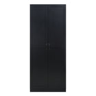 Manhattan Comfort Hopkins 29.61" Modern 7-Shelf Storage Closet - Black-Modern Free Standing 1 Sectional Wardrobe Closet with Storage Compartments for Bedroom and Storage Use