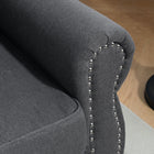 HOMCOM Mid Back Loveseat with Wood Legs - Dark Grey-Rubber wood legs allow safe standing on the ground   