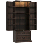 HOMCOM 72" H Kitchen Pantry Cabinet with LED Light and Door Shelves - Brown-Motion sensor LED light offers three sensor modes with adjustable brightness and colour temperature 