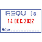 Trodat 4750 Self-Inking Text Dater - "Recu le"-Nontoxic 2-colour ink (date prints in red, text in blue)