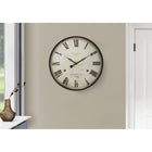 Monarch Specialties Clocks 20" Round Wall Clock - Antique Brown -Easy to read roman numeric markings and analog display against an old-world backdrop for a stylish home decor