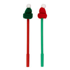 General Supply Goods + Co Black Gel Pens With Winter Hats - 0.5 mm - 4 Pack-Set of 4 black ink gel pens with festive knit hat toppers