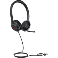 Yealink UH35 Wired USB-C/A Headset - Microsoft Teams - Black-The dual-microphone system, enhanced by Acoustic Shield Technology, delivers a 60% improvement in noise cancellation performance over single-microphone setups, intelligently filtering out background noise