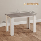 HOMCOM 47" Modern Dining Table with Wood Effect - Grey-Easy assembly required