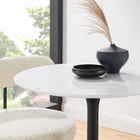 Modway Lippa 28" Round Wood Dining Table - Black White-Seats 2