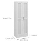 HOMCOM 69" H Storage Cabinet with Shelves - White-Anti-tipping design allows you to secure it to the wall for added safety 