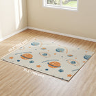 Qaba Baby Play Mat 77" L x 69" W - Extra Large Double Sided Foldable Crawling Mat, Astronaut & Planet Theme-0.6" (1.5 cm) thick padding cushions falls, protecting your baby's safety 