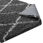 Modway - Toryn Réseau en losange Tapis 5 pi l x 8 pi L Shag Area - Gris foncé et ivoire-7