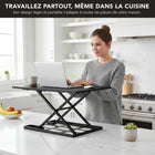Mount-It! - Convertisseur de bureau debout X-Lift réglable en hauteur 32 pouces, noir-La conception de la base X-lift permet à ce bureau debout à plateau de table de monter ou descendre verticalement, offrant ainsi plus de stabilité et un gain de place