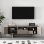 Manhattan Comfort Ella 59.1" Modern TV Stand - Mocha-Smooth Rounded Edges on the Top and Drawer Front add a Touch of Modern Charm and Enhance Safety