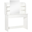 HOMCOM Vanity Desk with Mirror - 42.5" L x 15.75" W x 56" H - White-It has a modern and elegant design 