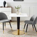 Modway Zinque 28" Square Dining Table - Gold White-MDF Tabletop