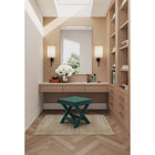 Manhattan Comfort - Abigail banc ottoman tapissé en velours vert style milieu du siècle moderne 20,47"-Cadre en bois massif pour plus de durabilité et de fonctionnalité
