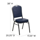 Flash Furniture HERCULES Series Crown Back Stacking Banquet Chairs in Navy Vinyl with Silver Vein Frame - 4 Pack-16 Gauge Steel Frame