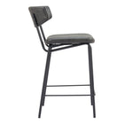 Zuo Charon Counter Stool - Vintage Black - Set of 2-3 year limited warranty