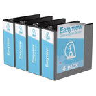 Davis Group Easyview Premium Binder - D Ring - Customizable - 4" - Black - 4 Pack-3 Ring Binder