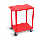 Luxor Polyethylene 2-Shelf Flat Cart - Red-Multipurpose utility cart
