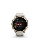 Garmin - fēnix 8 – 43 mm, saphir AMOLED, or doux avec bracelet en silicone gris brouillard/grès foncé-Améliorez les performances, l'endurance et la résistance de votre corps aux blessures grâce à des plans d'entraînement en force ciblés, un suivi de l'endurance en temps réel, des entraînements spécifiques au sport et une gamme complète d'applications sportives intégrées
