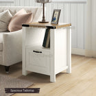HOMCOM Side Table with Storage - White-Can be used as a sofa side table, a nightstand or a console desk
