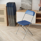 Flash Furniture HERCULES Series Premium Blue Plastic Folding Chair - 10 Pack-Folded Size: 17.5"W x 2.5"D x 38.25"H
